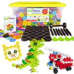 VIAHART Brain Flakes 2500 Piece Build 'n' Build Kit - A Creative, Educational Alternative to Building Blocks - Wheel Pieces, Special Parts Included - Stem Toy for Boys, Girls