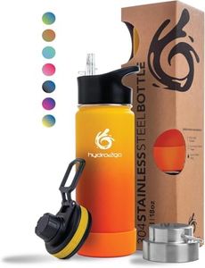 hydro2go Edelstahl Trinkflasche mit Strohhalm – 500 ml Thermoflasche, BPA-frei & auslaufsicher, mit 3 Verschlüssen – ideal für Kinder, Sport & Outdoor