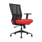 GM Seating air Ergonomic Mesh Conference Room Chair - Adjustable Lumbar Support Computer Desk Chair Height Adjustable Arms - Seat Depth Adjustable Executive Office Chair - Black (Red)