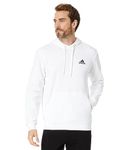 adidas Men's Standard Essentials Fleece Hoodie, White/Black, Medium