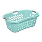 Sterilite 12108006 1.25 Bushel/44 Liter Ultra Hip Hold Laundry Basket, White Basket w/ Titanium Inserts, 6-Pack