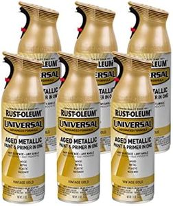 Rust-Oleum 342918-6PK Universal Spray Paint, Aged Metallic Vintage Gold