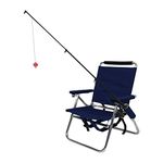 Tuscany Pro Backpack Fishing Chair - Portable Folding Ultra Light Chair with Padded Carrying Straps & Padded Lumbar Support Bar - All Aluminum Fishing Chair with Cup & Fishing Rod Holder