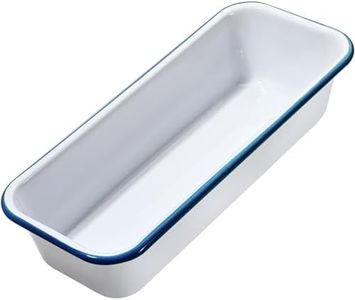 Webake Large Enamel Bread Pan, Long Banana Bread Loaf Pan for Baking, Non-Stick Rectangle Cake Pan Enamelware White 12 x 4.5 Inches