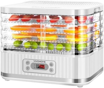 VIVOHOME Electric 5 Trays Food Dehydrator Machine, 400W Hydrator Machine with 72H Digital Timer and Temperature Control for Fruit Vegetable Meat Jerky Herb Beef Mushroom, White