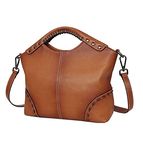 HESHE Soft Leather Purses for Women Purses and Handbags Designer Satchel Bag Hobo Crossbody Bags Tote Bag, Sorrel