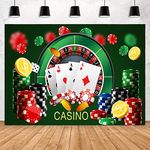 Withu Casino Backdrop Table Playing Cards Chip Poker Dice Roulette Photography Background Photo Studio Props Theme Photo Party Supplies