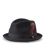 Brixton Men's Gain Fedora Hat, Black, L