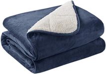 Degrees of Comfort Weighted Blanket Full Size 20 Lbs for Adults, Soft Cozy Fleece Sherpa Heavy Blankets 20lbs, Navy Blue, 60X80 Inches,