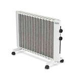 DeLonghi Mica Panel Space Heater, 1500W quiet electric space heater for indoor use, adjustable thermostat, freestanding/easy wall mount, full room heating with built-in safety features, HMP1500 white