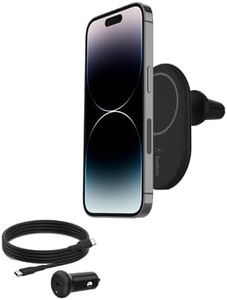 Belkin BoostCharge Wireless Charging Magnetic Car Phone Mount Holder, Black, WIC004BTBK