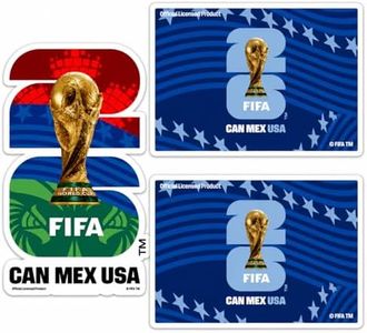 FIFA World Cup 2026 Official Licensed USA Car Decal Pack – 3PCS Waterproof Vinyl Soccer Stickers for Car Windows, Laptop & Luggage,Great Gift for Soccer Fans