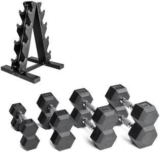 CAP Barbell Ensemble d'haltères hexagonaux revêtus de 45,4 kg avec support vertical