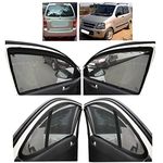 AUTOFACT Magnetic Window Sun Shades for Maruti Suzuki Wagonr Old (2000 to 2008) -Set of 4 - with Zipper