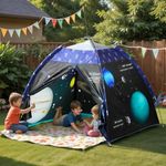Happy Bear Kids Planet Play Tent House | Foldable & Lightweight Indoor/Outdoor Playhouse | Water-Repellent, Easy Assembly & Portable Storage Pouch | Ideal for 2+ Years Boys & Girls