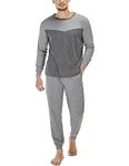 Marvmys Men's Pyjamas Sets Men's Lounge Pants Men's Loungewear Set With Adjustable Drawstrings And Pocket Breathable & Comfortable Pajamas For Man Nightwear Loungewear C-Dark Grey L