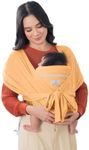 BabbleRoo Baby Wraps Carrier - Baby Essentials Baby Sling Carrier, Secure & Comfortable, Breathable, Easy-to-use, Adjustable XS to XL, Promoting Parent-Child Bonding, Oak Buff