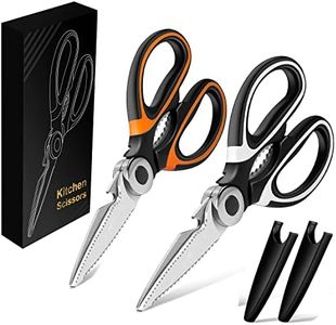 Miluoou Kitchen Scissor, 2-Packs Kitchen Scissor Heavy Duty Meat Shears, Ultra Sharp Stainless Steel Multi-Purpose Scissors for Cutting Meat, Chicken, Vegetable, Fish, Poultry, Vegetable, BBQ, Pizza