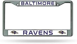 Rico Industries NFL Baltimore Ravens Standard Chrome License Plate Frame , 6 x 12.25"