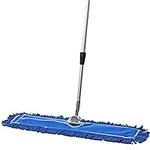 Tidy Tools Commercial Dust Mop & Floor Sweeper, 30 in. Dust Mop for Hardwood Floors, Reusable Dust Mop Head, Extendable Mop Handle, Industrial Dry Mop for Floor Cleaning & Janitorial Supplies, Blue