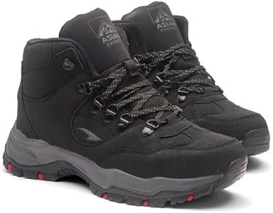 ASIAN Everest-25 Men's Trekking Shoes | High-Neck Hiking Boots | Water-Repellent Suede Synthetic | High Grip Sole | EVA Midsole Cushioning Comfort(Fullblk)-UK 8