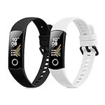 kwmobile Straps Compatible with HONOR Band 5 / Band 4 Straps - 2x Replacement Silicone Watch Bands