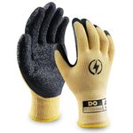 DongChu Insulated Electrician Gloves 400V High Voltage Resistant Flame Retardant Work Gloves, Electrical Rubber Non-slip Texture Design for Electricians Prevent Shock