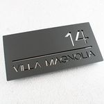 MustHome | Name plate for home entrance | Name plate | Acrylic Laser Cut House | Door name plates | Name Plate For Home, Office & Outdoor Entrance | 15X30 cm | Black | Pack of 1