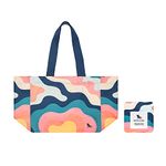 Dock & Bay Everyday Beach Tote Bag - Reusable Beach Handbag & Shopping Carrier - Stripes Go Wild - Get Wavy