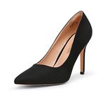 DREAM PAIRS Women's Black Suede High Heel Pump Shoes - 8 M US