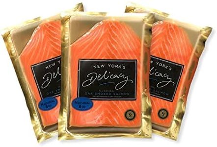 New York's Delicacy Smoked Salmon Nova - 3 x 8 Oz. (1.5 Lb.) - Most Awarded, Pre-Sliced, Fully Trimmed Salmon - Kosher, Gluten Free, High in Omega 3 - All Natural From the Chilean Patagonia