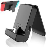 Switch Stand for Nintendo,Charging Dock for Nintendo Switch and Nintendo Switch Lite/OLED, Portable Switch Adjustable Charging Stand for Nintendo with USB Type C Charger Port(Black)