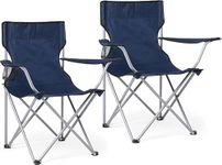 Luteti Set of 2 Folding Camping Chairs, Comfortable, Heavy Duty Structure, Max. Load Capacity 120 kg, with Cup Holder, Outdoor Chair(2 Pcs)