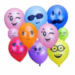 HK balloons Emoji Smiley Face Expression Rubber Balloons For Kids Birthday Decorations Return Gifts(Multicolor, Pack Of 30)