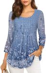 VALOLIA Women's Tunics, 3/4 Sleeve 