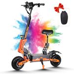Electric Scooter Adults,5600W Dual Motor Commuter Scooter Up to 46MPH & 43 Miles Range,Dual Brake System and Shock Absorption,11" Vacuum Off-Road Tire Sports Folding E-Scooter with Detachable Seat