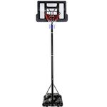 COSTWAY 10FT Adjustable Basketball Stand with Wheels, Indoor Outdoor Portable Basketball Backboard Hoop Net System for Kids Junior Adults (Transparent backboard)