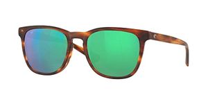 Costa Del Mar Men's Sullivan Sunglasses, Matte Tortoise/Green Mirrored Polarized 580G, 53 mm