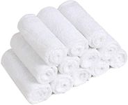 Canadian Linen Basic Economy White Hand Towel Set 12 Pack 15”x25” Soft Absorbent Cotton Towels for Bathroom Pool Home Gym Spa Salon Yoga Sports Towel Fade Resistant Lightweight Body Towels Hair Towel