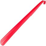 Generic Extra Long Handle Shoe Horn Durable Plastic Shoehorn Shoe Dressing Aid Wear Shoe Helper for Seniors Pregnant Men, Women and Kids, Red