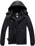 GEMYSE Men's Mountain Waterproof Ski Snow Jacket Winter Windproof Rain Jacket (Black-8301,Medium)