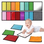 Giapoo 16 Set Sensory Toys Mats Autistim Children, Assorted Textured Sensory Floor Tiles - Sensory Walls, Early Multi-Sensory Toys for Kids Baby newborn Fidgeting Activity