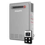 FOGATTI Natural Gas Tankless Water Heater - Outdoor Installation 5.1 GPM, 120,000 BTU Gray Instant Hot Water Heater, Instagas Comfort 120S Series