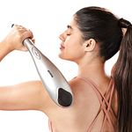 beatXP Stream Prime Full Body Massager Machine for Pain Relief with 4 Attachments - Electric Back Massager for Pain Relief and Relaxation, Back, Leg & Foot, with 18 Months Warranty (Silver)