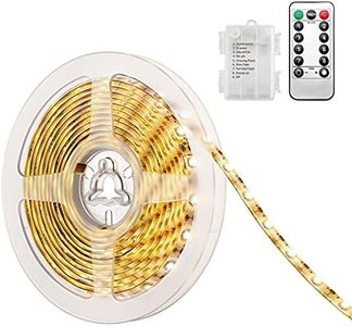 Criacr LED Strip Lights, 3M 90 LED Battery Powered LED Light Strip with Remote, 8 Modes, Dimmable, Timer, Self-Adhesive, Cuttable, Waterproof for TV Backlight, Computer, Kitchen, Ceiling Bedroom