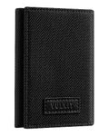 VULKIT Wallets for Men RFID Blocking Slim Mens Wallet Trifold Card Wallet Minimalist Credit Card Holder with Zip Coins Pocket, Black