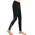 Wetsuit Pant Neoprene Pants for Women Men 3MM Snorkeling Scuba Long Pant Leggings, 2MM 1.5MM Diving Swim Tights Pants Wetsuits Shorts Sun Protection for Surfing Cold Water Sports (XS, 3MM Black Women)