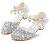 Furdeour Girls Sandals Silver High 