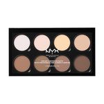 NYX Professional Makeup Highlight & Contour Pro Palette, 8 Powder Shades for Shading, Defining, Bronzing and Highlighting, Vegan and Cruelty-Free, 2.7 g