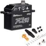 GoolRC 70kg Brushless Servo, IP67 Waterproof High Torque Servo with 25T Servo Arm, 180° Full Metal Body Servo Motor for 1/10 1/8 1/5 RC Toys